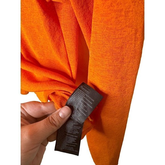 Divided H&M Mesh Long Sleeve Top Orange Medium - Picture 3 of 4